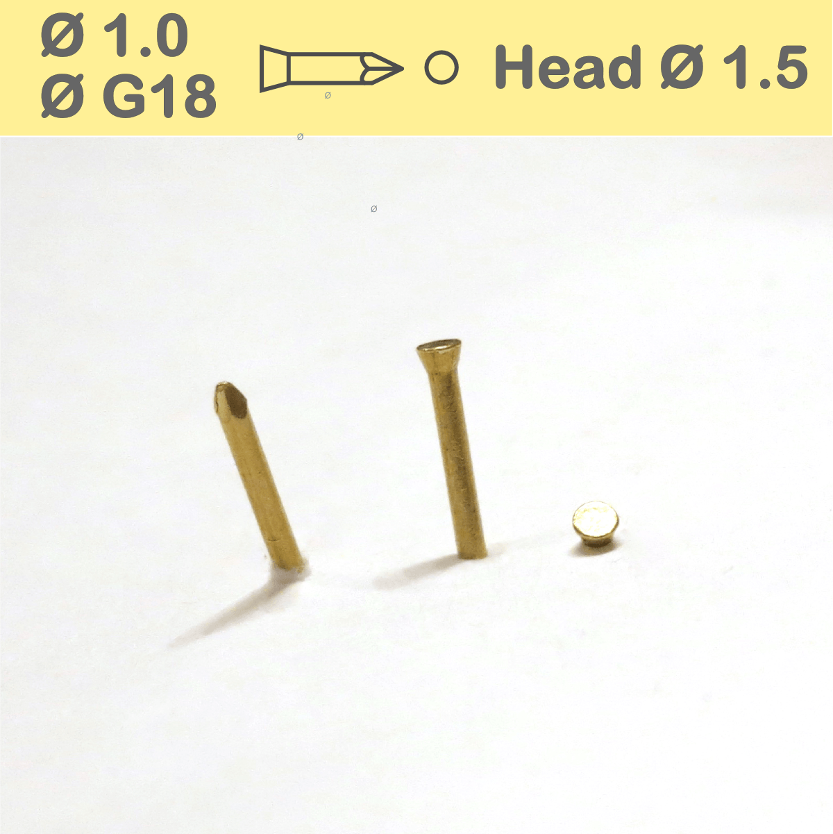Blackbird Outsole Decoration Nails Ø1.0 mm Small Cone Head Solid brass