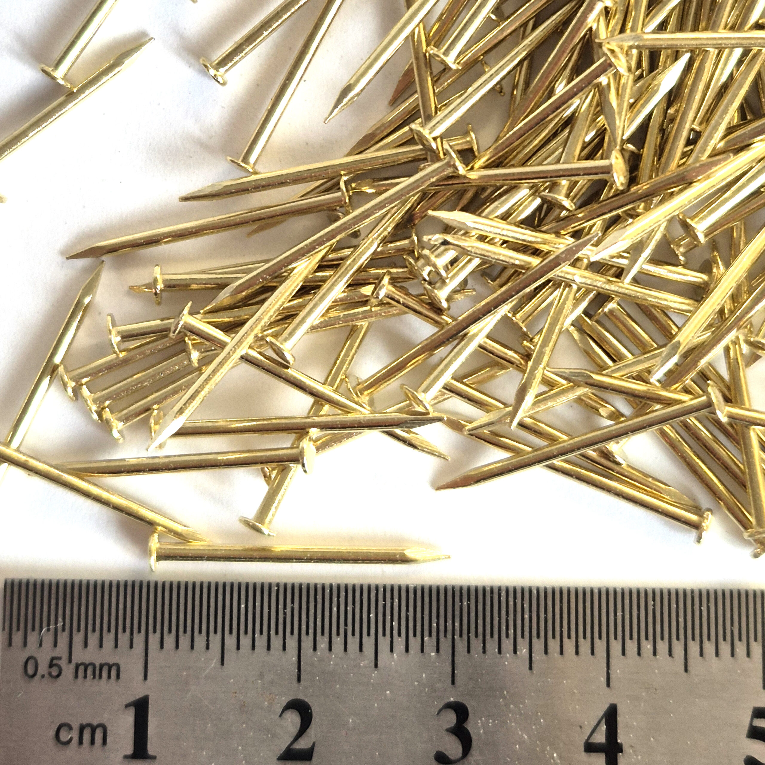Solid Brass Tack Nails, Brads, Escutcheon Pins: Shank 1.2mm (G18) Small, Tiny, Precise - Image 6