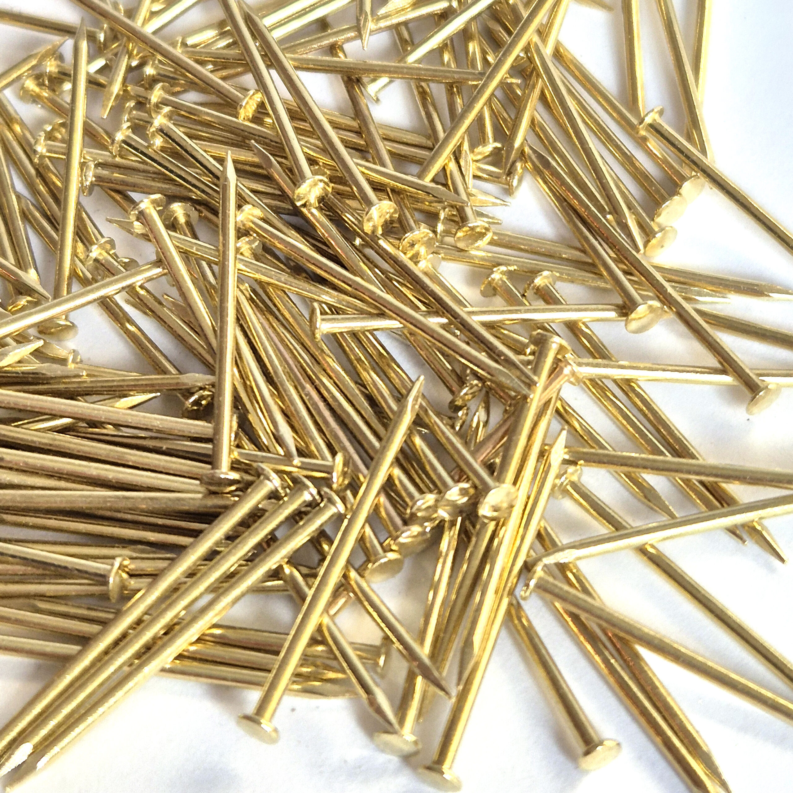 Solid Brass Tack Nails, Brads, Escutcheon Pins: Shank 1.2mm (G18) Small, Tiny, Precise - Image 3