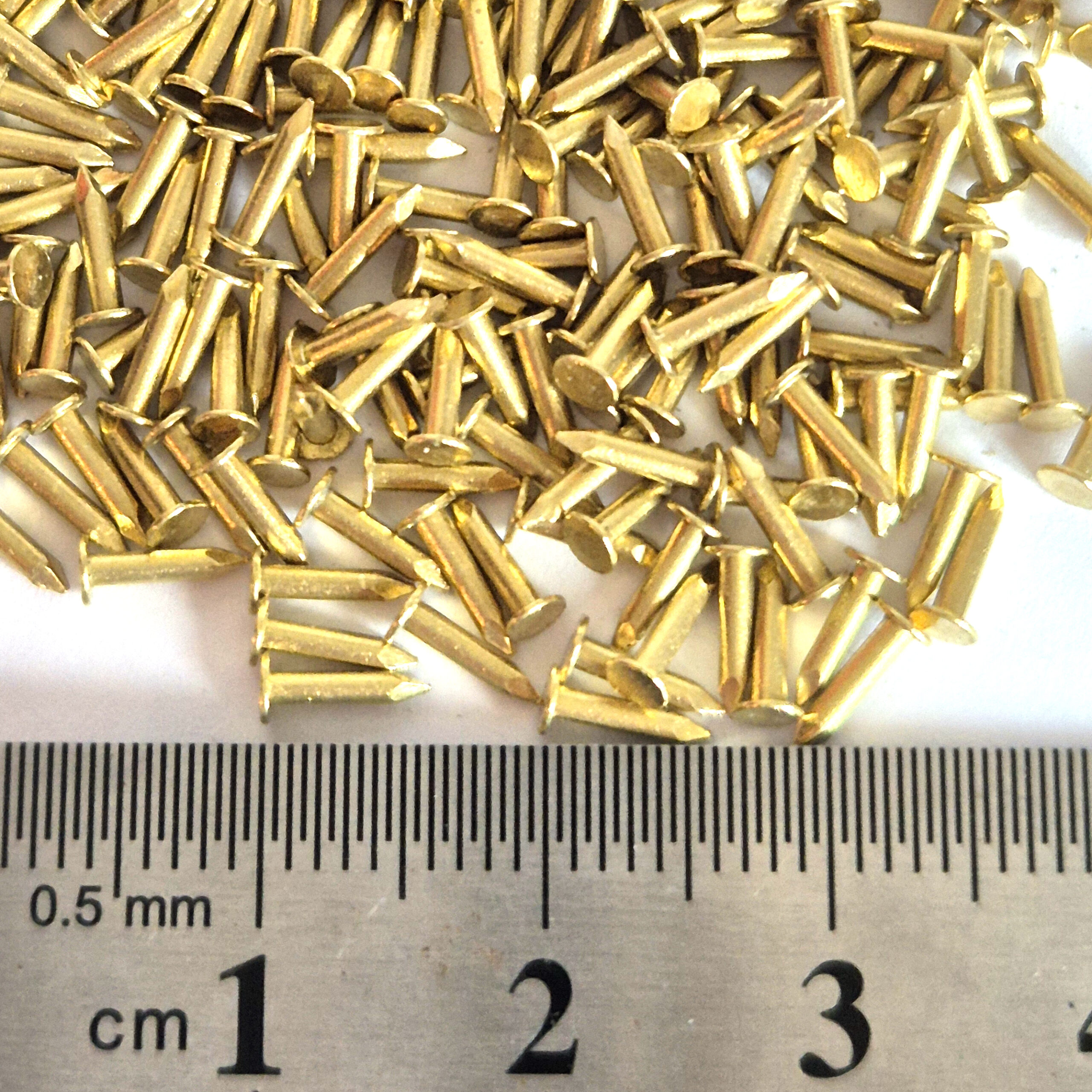 Solid Brass Tack Nails, Brads, Escutcheon Pins: Shank 1.2mm (G18) Small, Tiny, Precise - Image 11