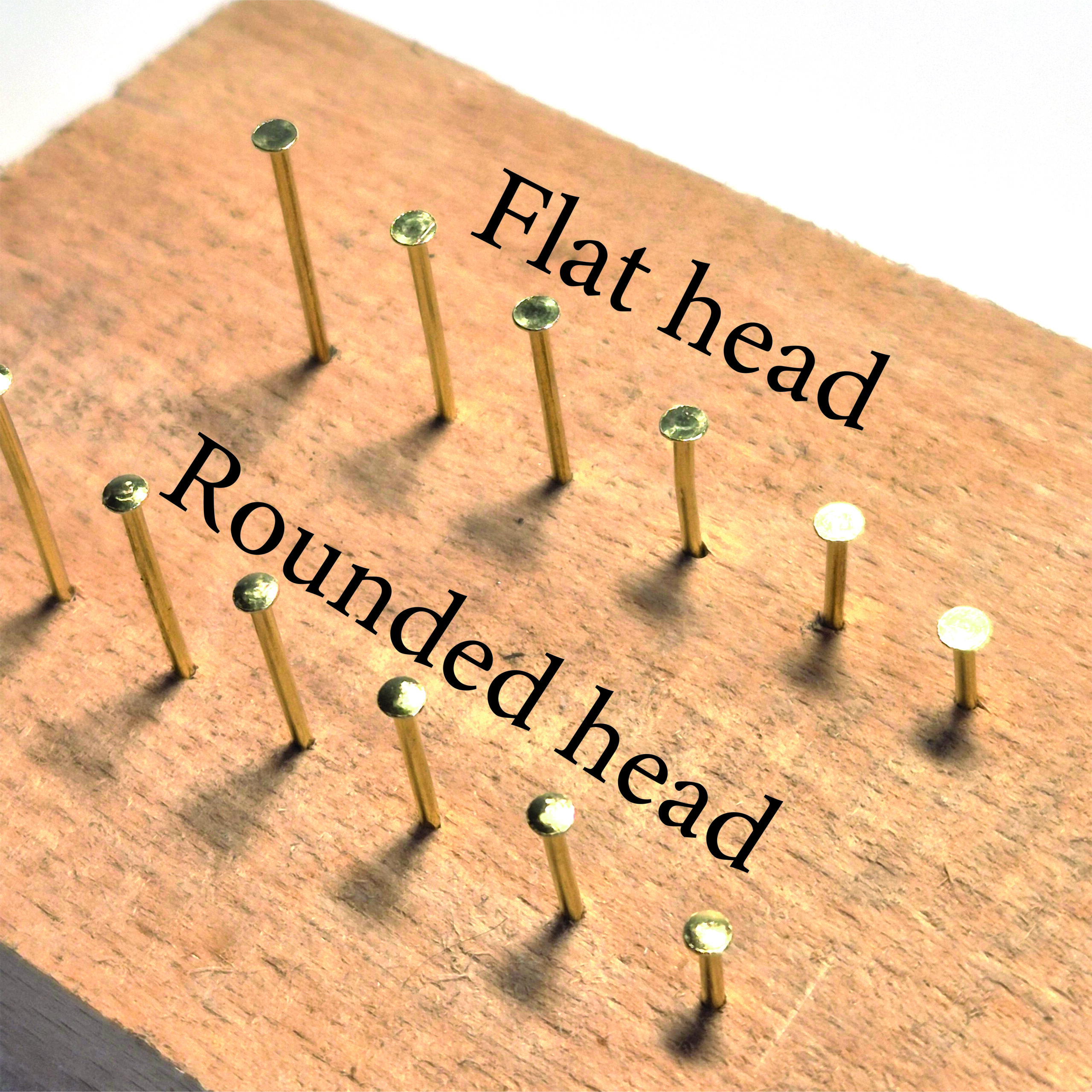 Solid Brass Tack Nails, Brads, Escutcheon Pins: Shank 1.2mm (G18) Small, Tiny, Precise