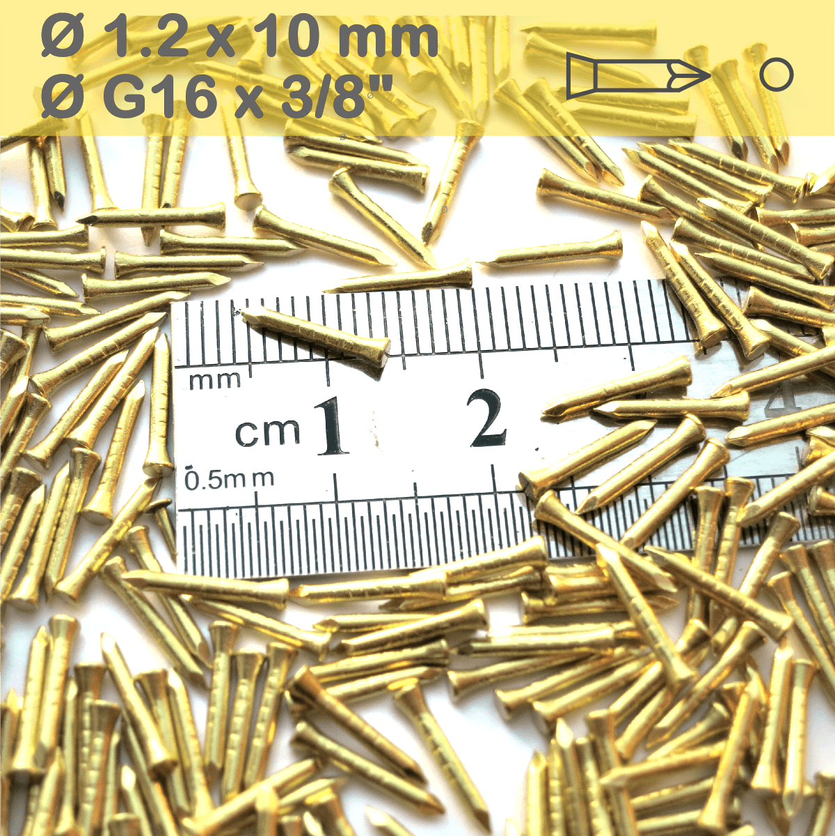 Blackbird Outsole Decoration Nails 1.2mm Small Cone Head Solid brass - Image 4