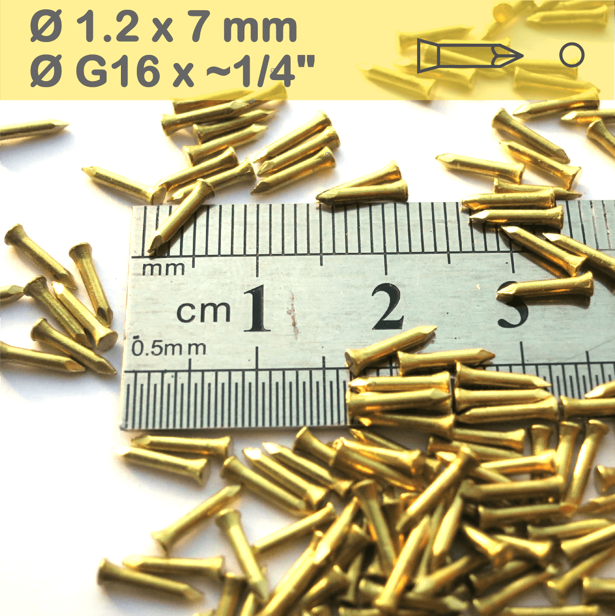 Blackbird Outsole Decoration Nails 1.2mm Small Cone Head Solid brass - Image 2