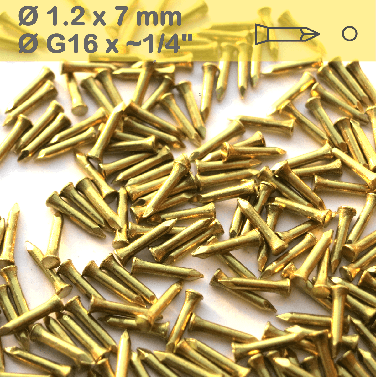 Blackbird Outsole Decoration Nails 1.2mm Small Cone Head Solid brass - Image 3